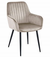 Sedia VALORA SOLDEN - Velluto beige scuro con gambe nere x 2
