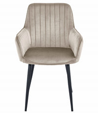 Sedia VALORA SOLDEN - Velluto beige scuro con gambe nere x 2