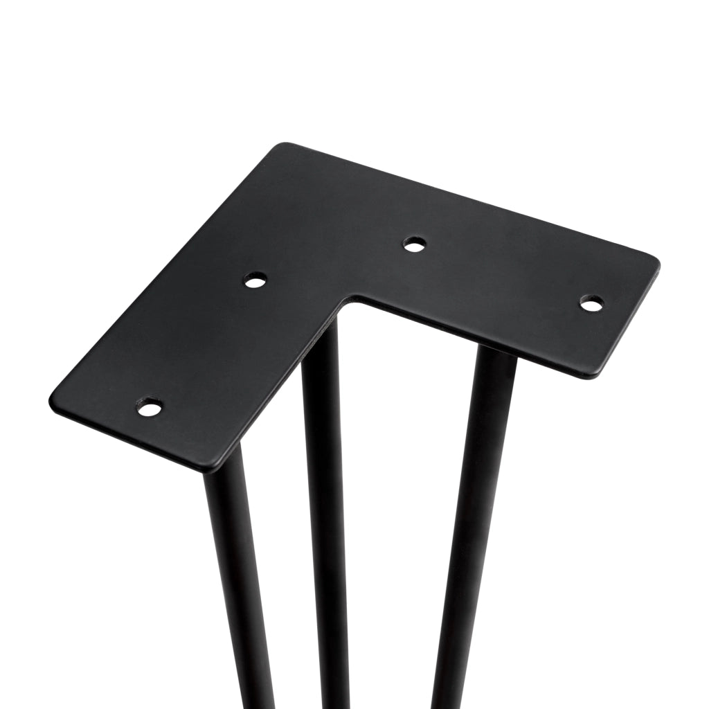 Set di Gambe Hairpin di 3 Bastoncini per Tavolo H710 Verniciato Nero Acciaio Emuca
