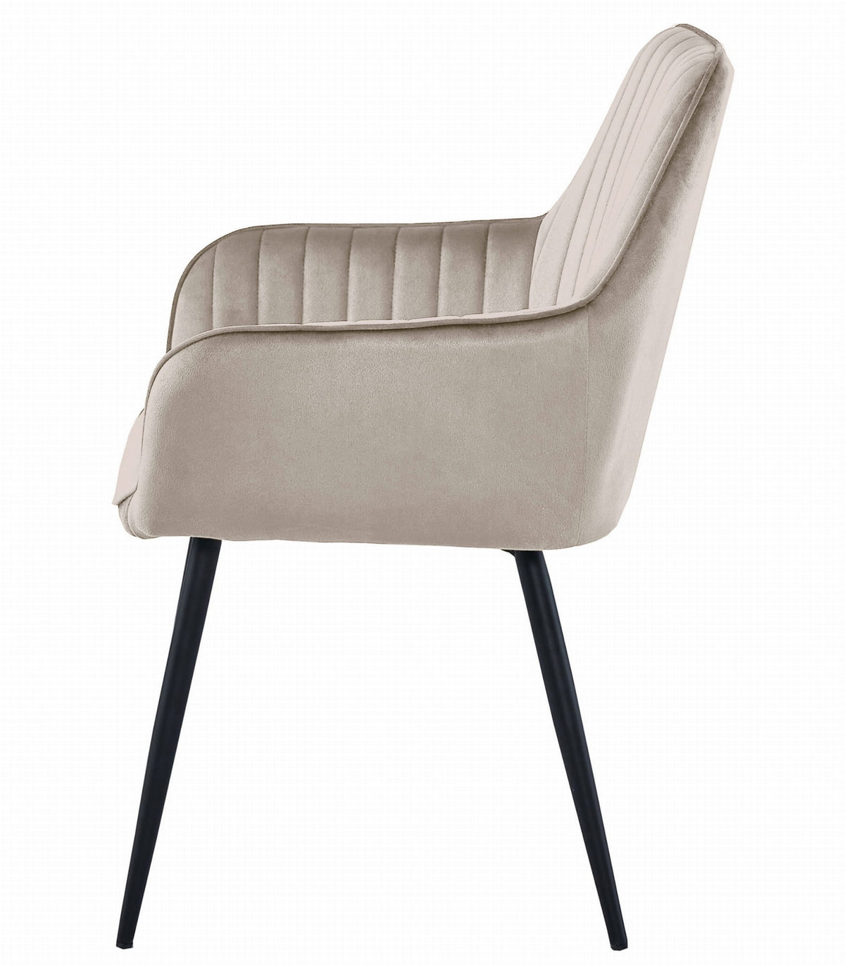 Sedia VALORA SOLDEN - Velluto beige scuro con gambe nere x 2