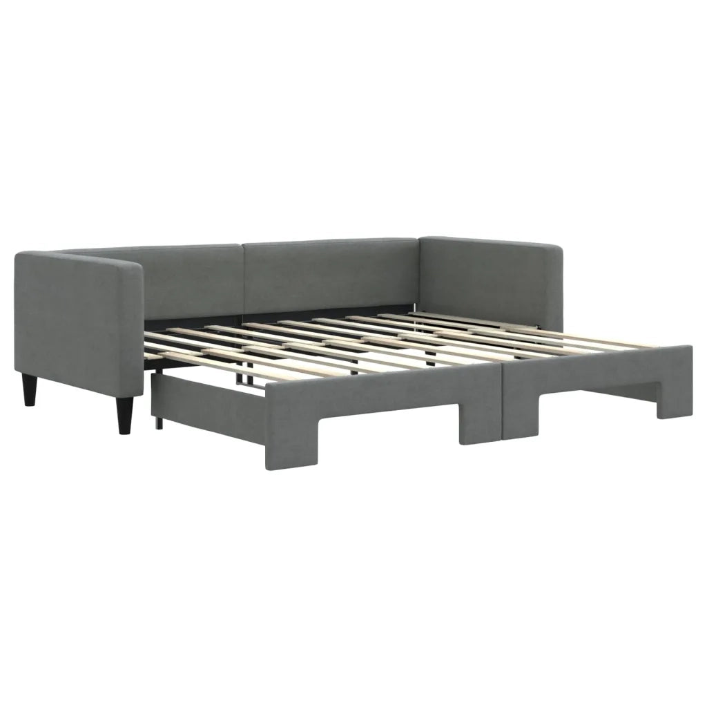 Divano Letto Letto Estraibile Grigio Scuro 100x190 cm Tessuto 3196656