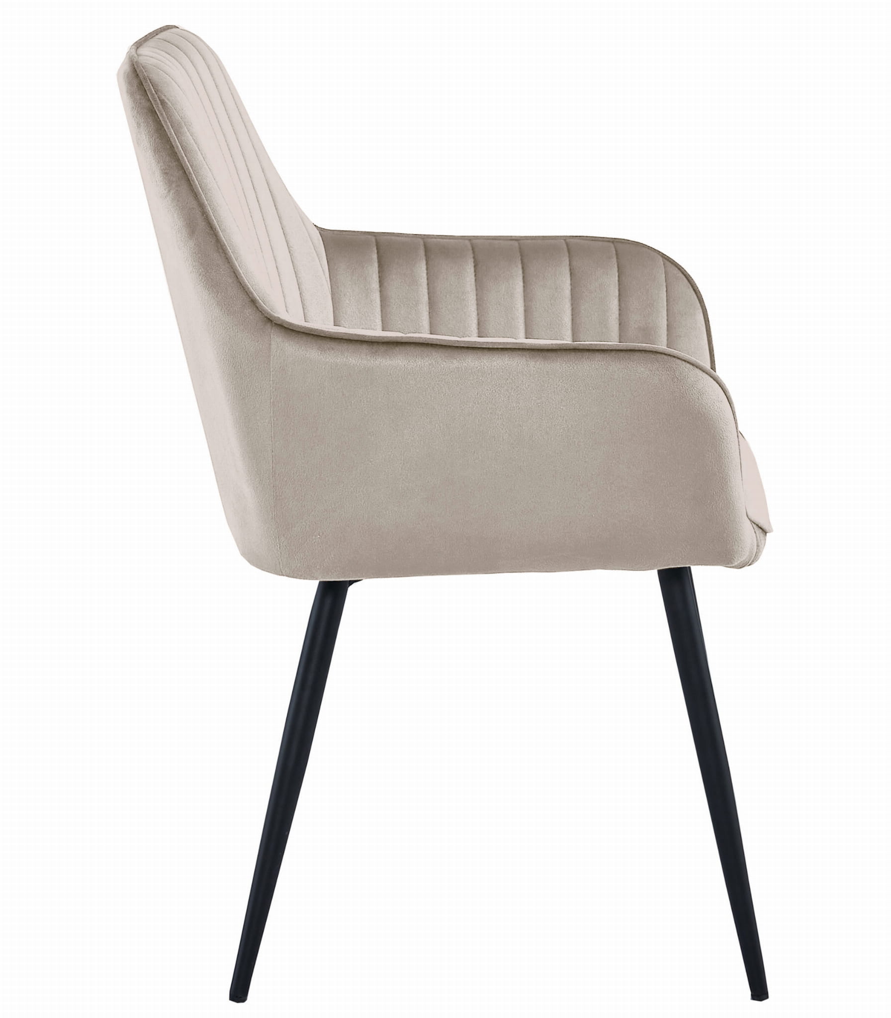 Sedia VALORA SOLDEN - Velluto beige scuro con gambe nere x 2