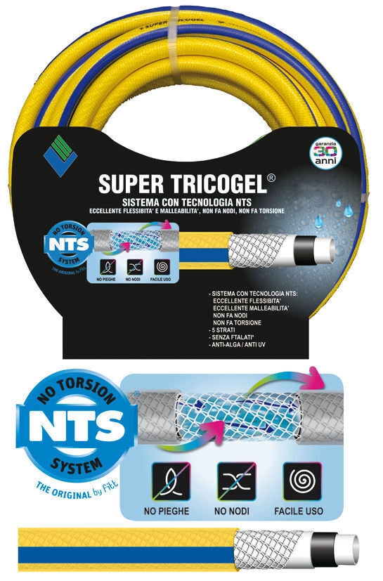 FITT 7649525 Tubo Super Tricogel 5 strati NTS 3-4'' 15 mt colore Giallo-blu