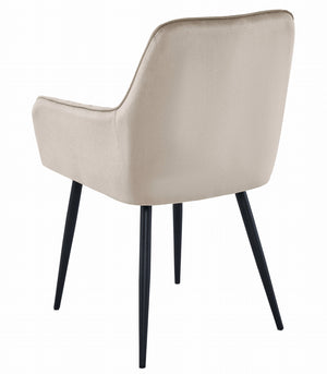 Sedia VALORA SOLDEN - Velluto beige scuro con gambe nere x 2