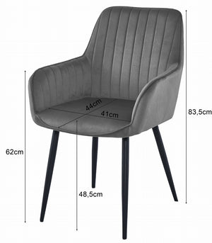 Sedia VALORA SOLDEN - Velluto beige scuro con gambe nere x 2