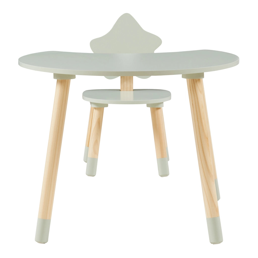 Set Lallega di 2 Mobili per Cameretta Scrivania e Sedia - Verde Menta/Naturale [en.casa]