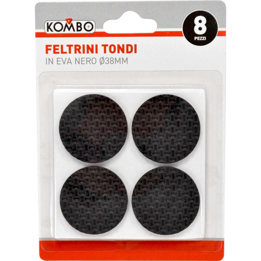 Set 8 pz feltrini tondi eva colore nero