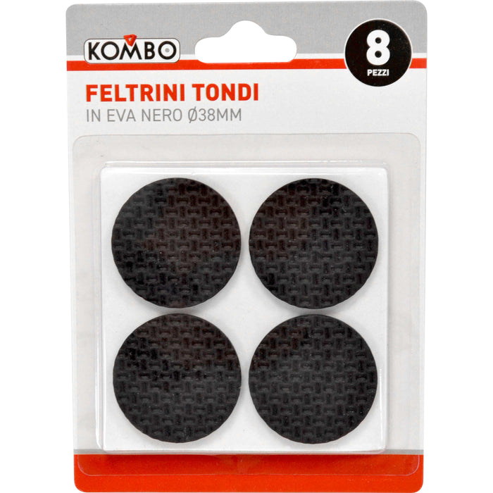 Set 8 pz feltrini tondi eva colore nero