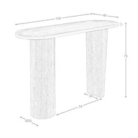 Console ovale in noce a mezza punta