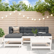Set Salotto da Giardino 5 pz Bianco in Legno Massello di Pino 3186523