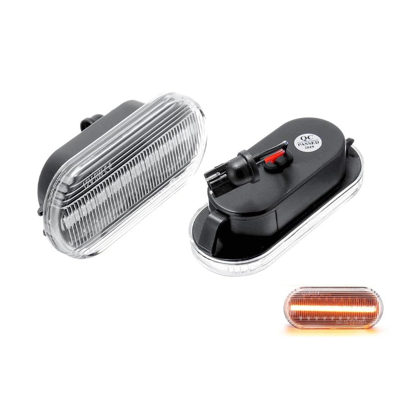 Kit Freccia Laterale a Led Side Marker Lente Trasparente Luce Arancione Per  VW Golf 3 4 Passat Polo Sharan Seat Ibiza Skoda Octavia Ford C-Max Fiesta Focus