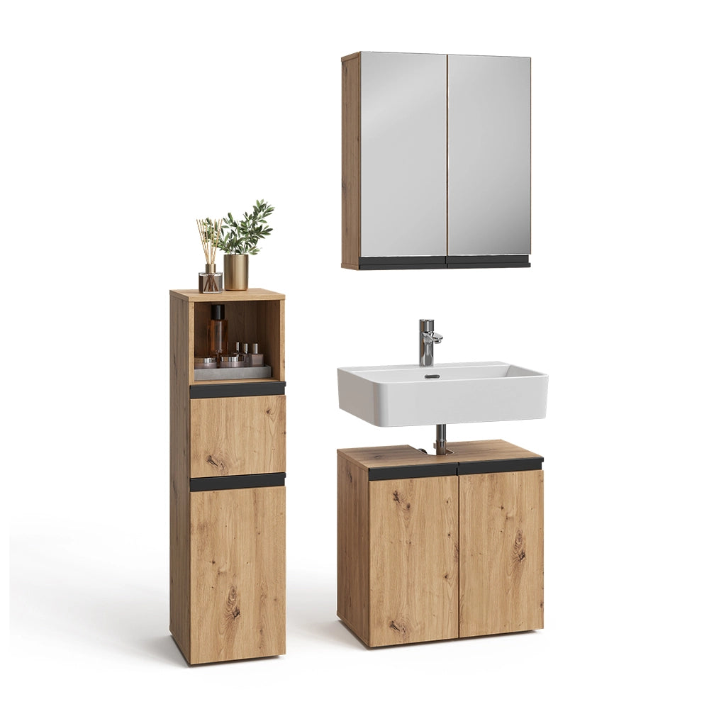 Vicco Set di mobili da bagno Artigiano 3 pezzi, con cabinet midi