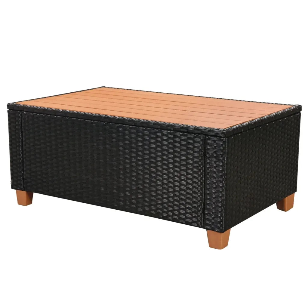 Set Divani da Giardino 7 pz con Cuscini in Polyrattan Nero 42999