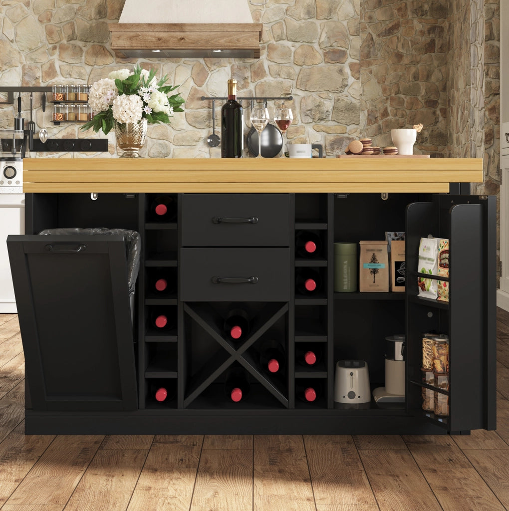 Isola da cucina girevole 120-223 cm con vani contenitore