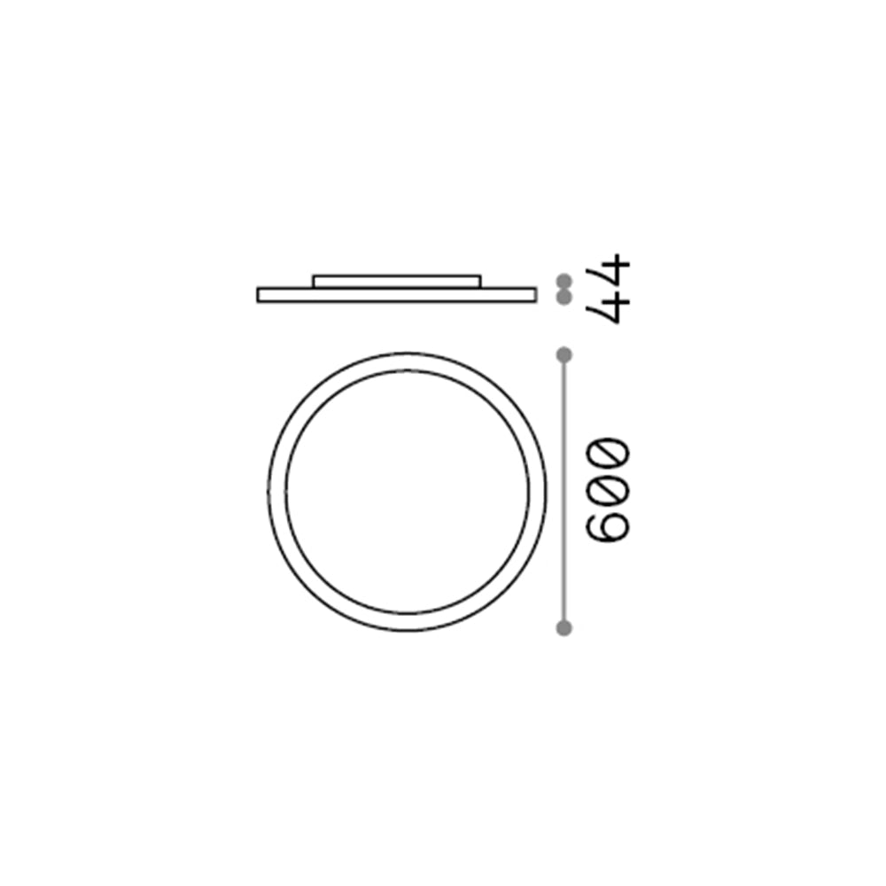 Plafoniera Moderna Fly Slim Alluminio-Plastiche Bianco Led 53W 3000K D60Cm
