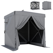 Gazebo Faltpavillon ¨C Zephmum ¨C 185x185 cm Grigio con 4 Pannelli Mesh