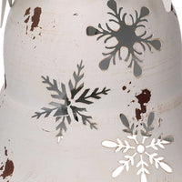 Campana metallo fiocchi di neve oro e crema cm Ø23xh28