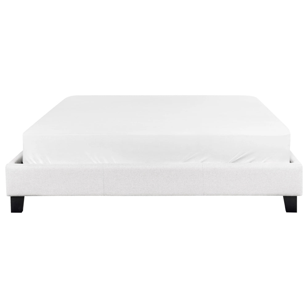 Letto 160 x 200 cm Rete a doghe in tessuto grigio chiaro senza testiera