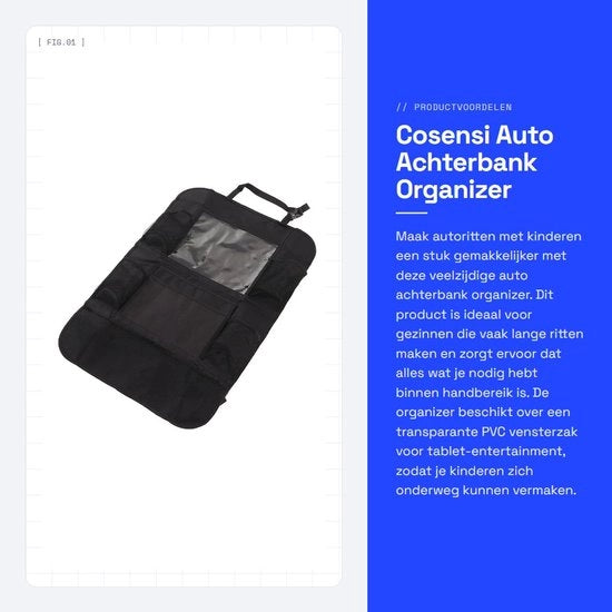 Organizzatore di portiera - Organizzatore auto acqua resistente - Sostegno tablet - Variante di ripostigli - Installazione semplice - Duraturo 600D tessuto di Oxford