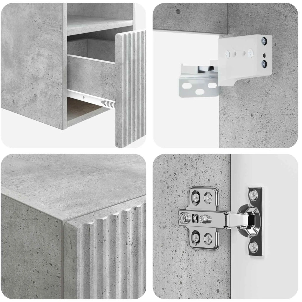 Set di mobili per il bagno 5 pz Grigio Cemento 3405976