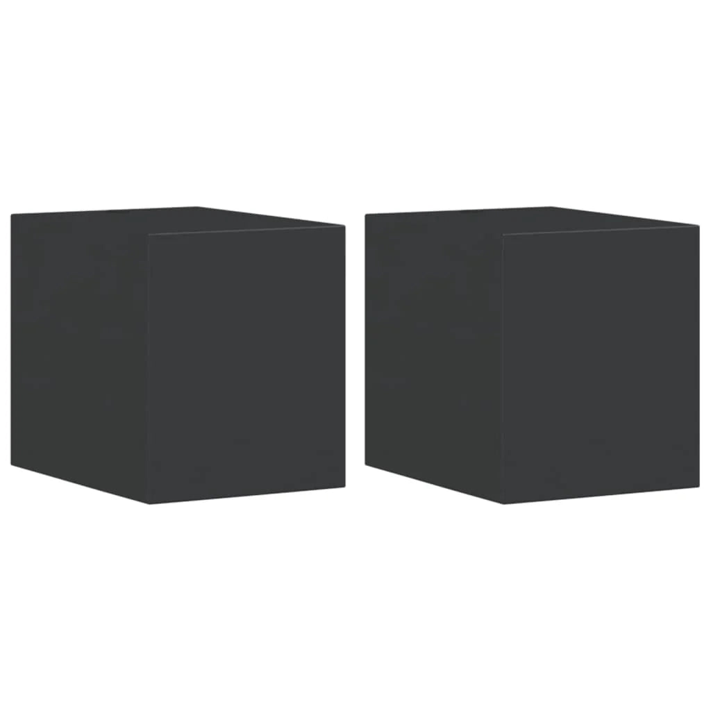 Set di 2 applique da esterno 7 x 9,5 x 8 cm design robusto ed elegante in alluminio nero 02_0056619