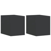 Set di 2 applique da esterno 7 x 9,5 x 8 cm design robusto ed elegante in alluminio nero 02_0056619