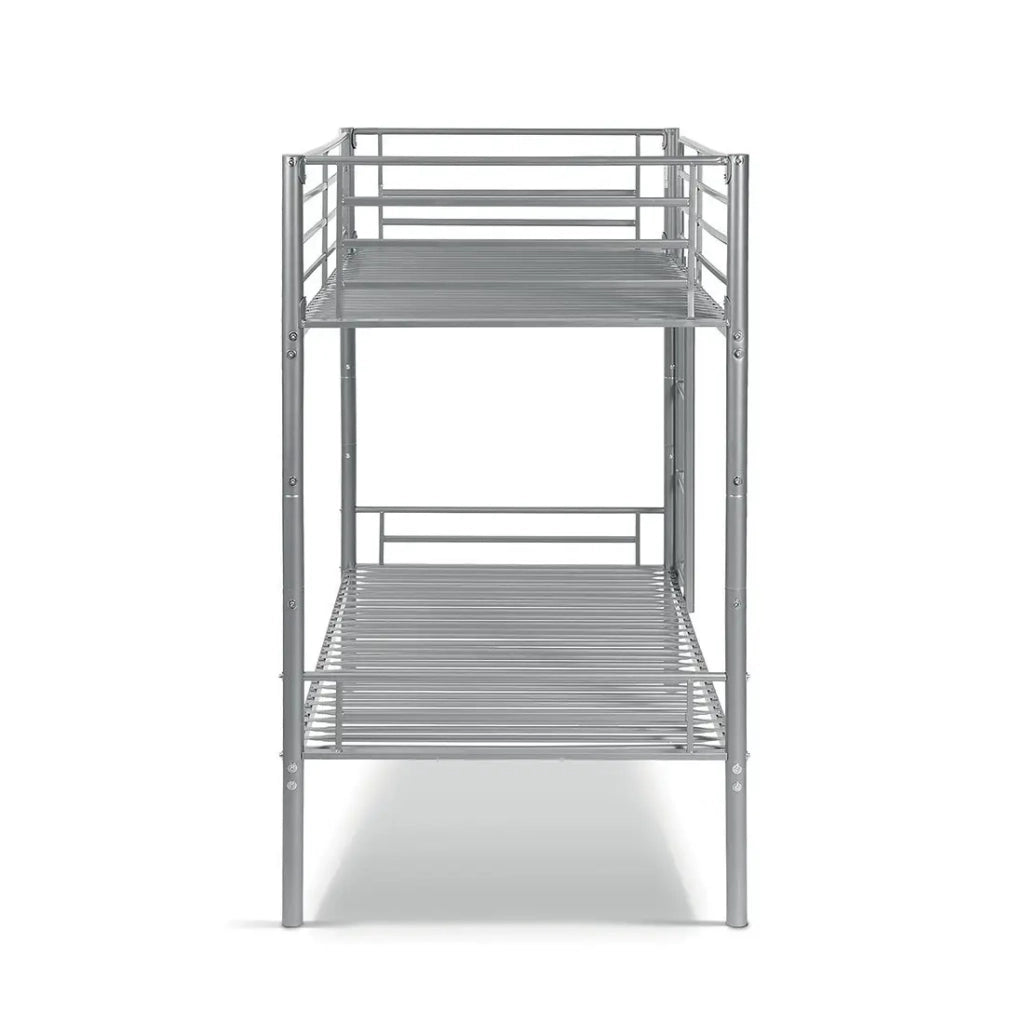 Letto SAMMY – Letto a castello in metallo 90x200 cm grigio con reti incluse