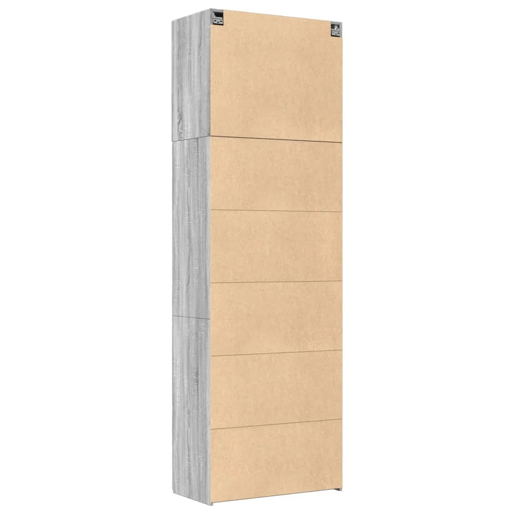 Credenza cassettiera mobile contenitore organizer cucina soggiorno soggiorno alto Sonoma 80 x 42,5 x 249 cm derivati ​​del legno grigio 02_0035637