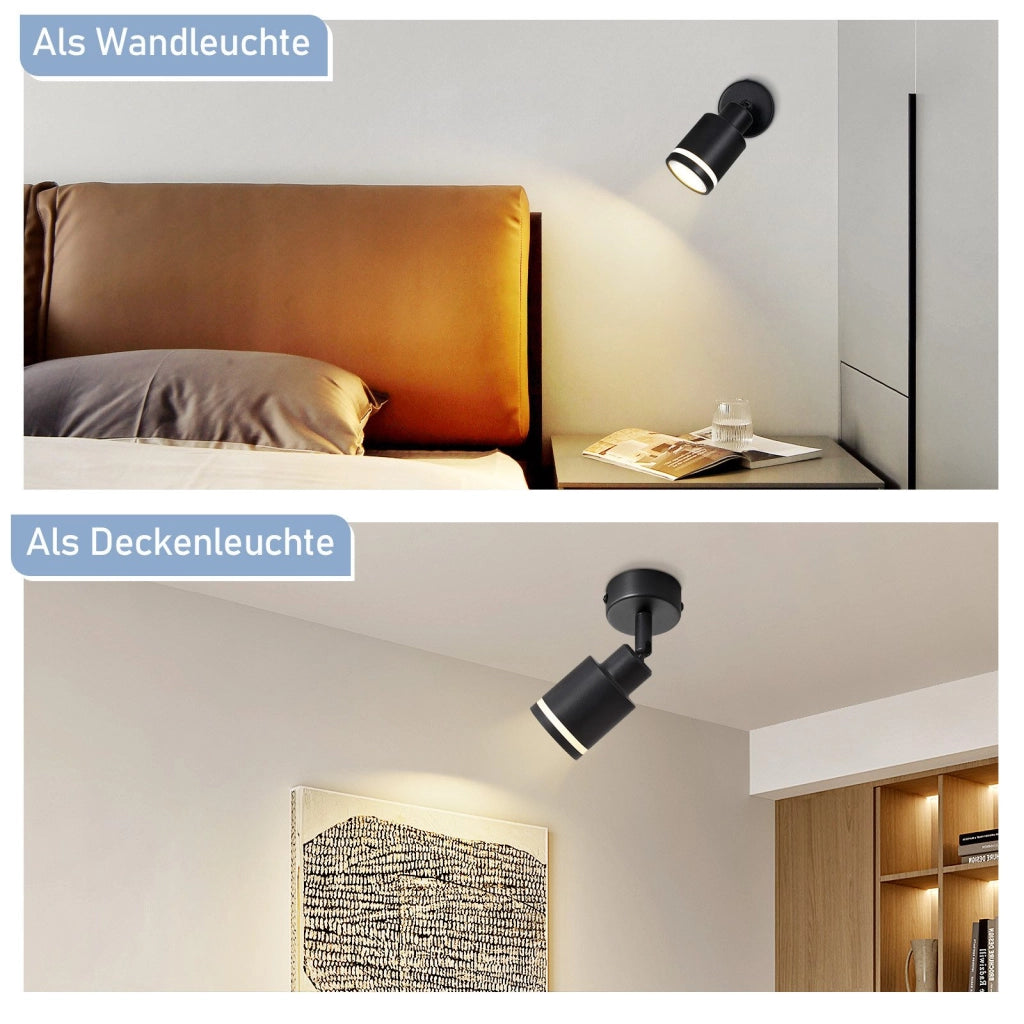 ZMH Faretto da soffitto moderno plafoniera nera 1 lampadina orientabile in metallo GU10