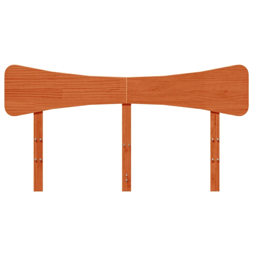 Testiera Marrone Cera 160 cm in Legno Massello di Pino 844772
