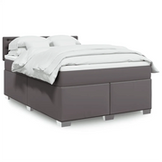 vidaXL Giroletto a Molle con Materasso Grigio 140x190 cm in Similpelle