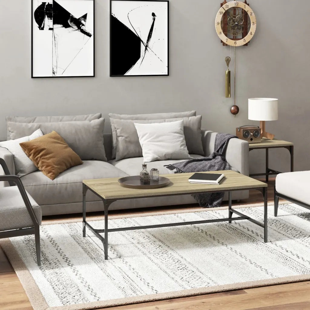 Tavolino da Salotto-Tavolino da soggiorno-Tavolo Rovere Sonoma 100x50x35cm Legno Multistrato