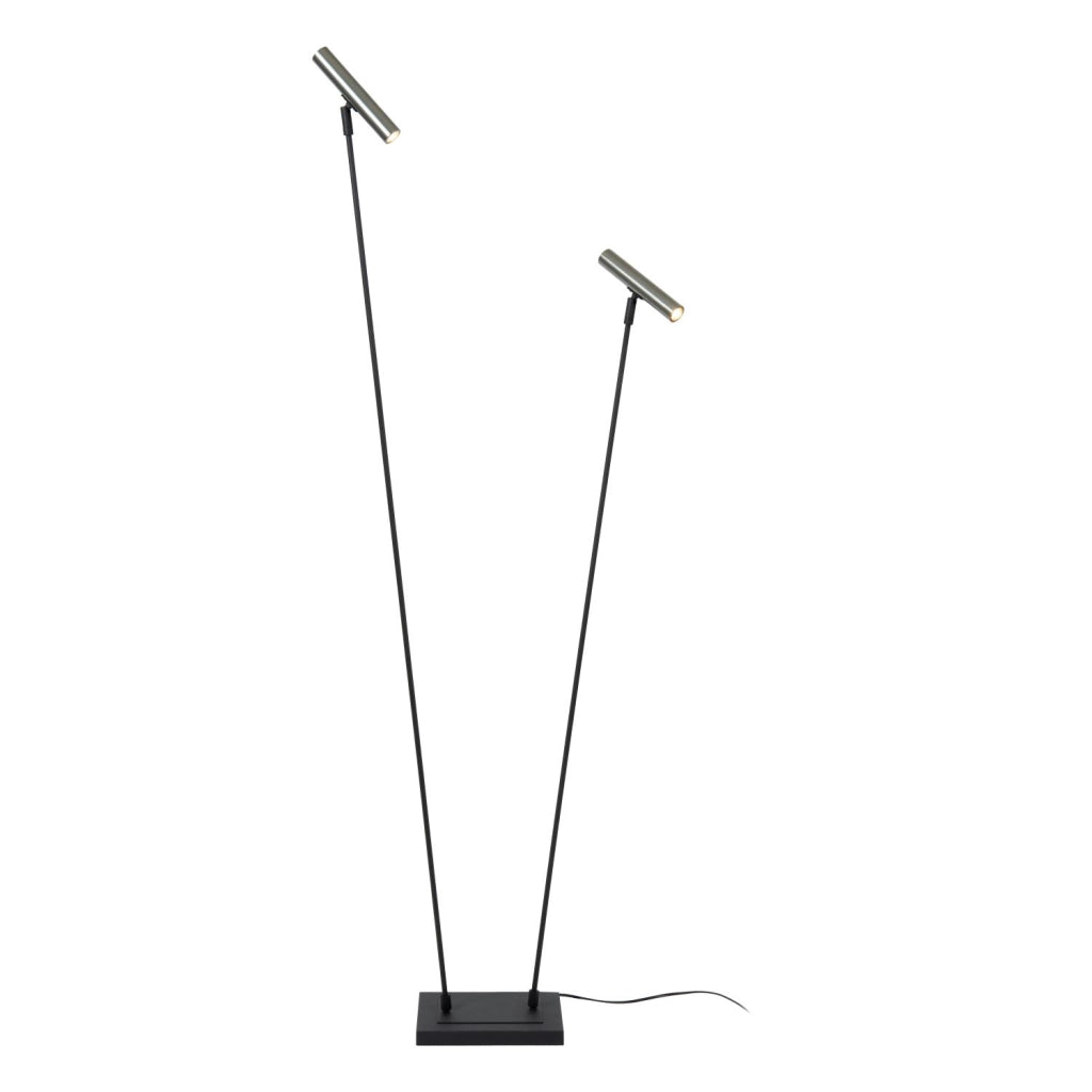 Lampada da terra DUARTE 2 luci G9 cromo/nero Lucide