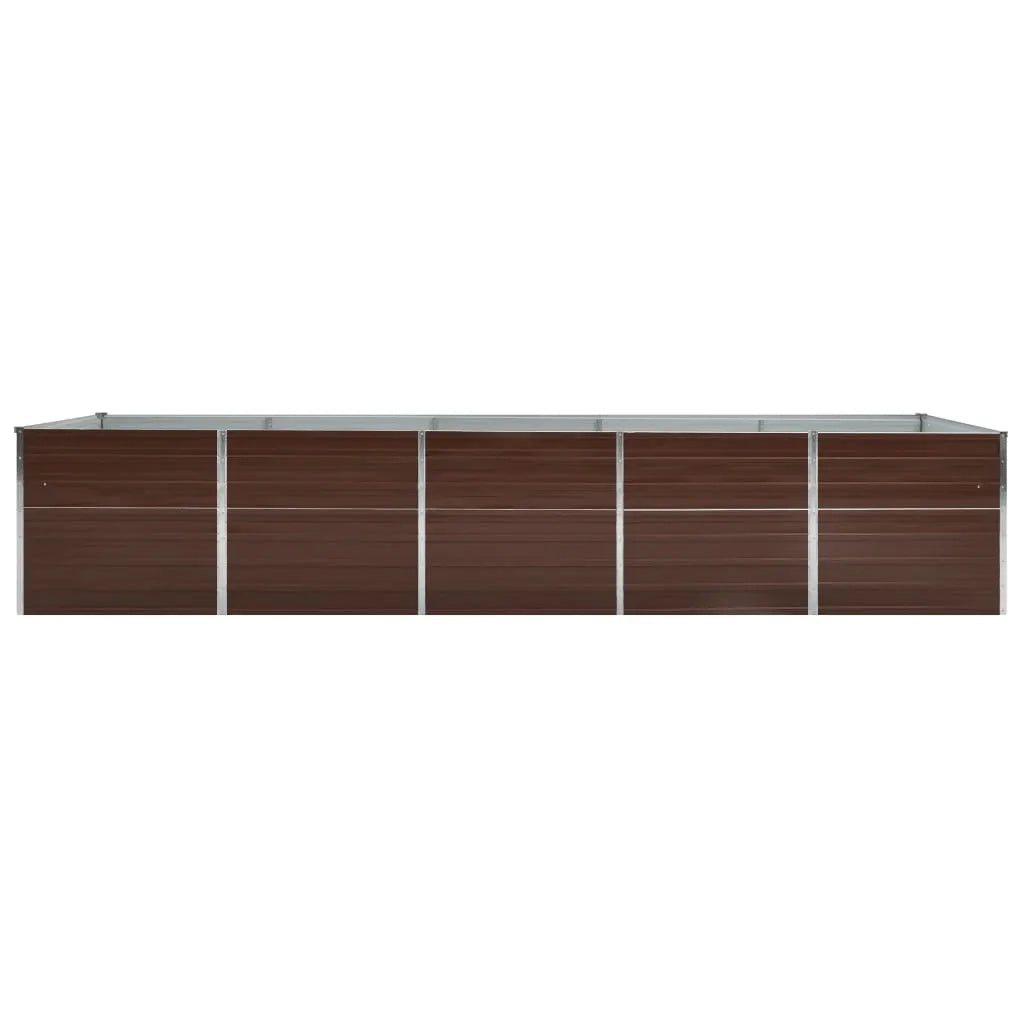 Fioriere | Cassetta per fiori | Letto Rialzato in Acciaio Zincato 400x80x77 cm Marrone