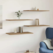 Mensole Parete 4pz Rovere Artigianale 60x30x1,5cm in Truciolato 856300