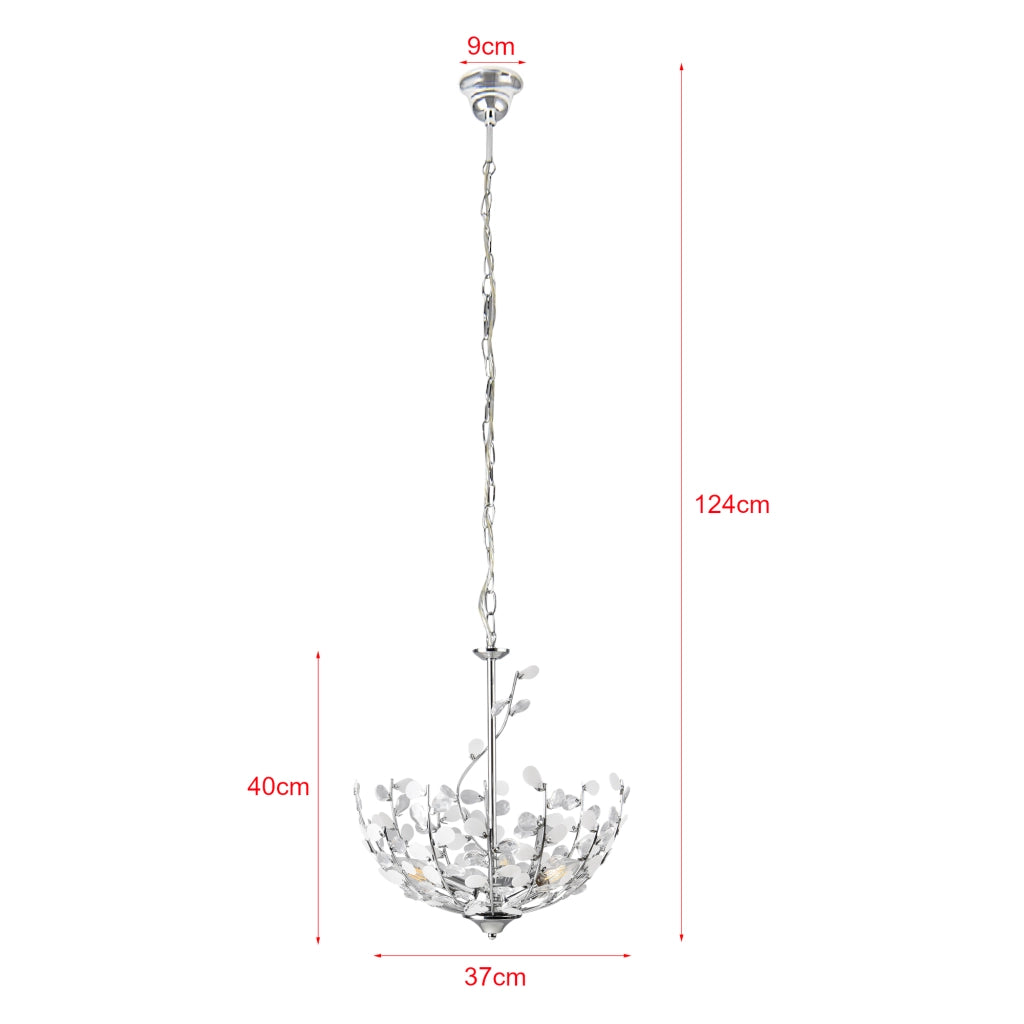 Lampadario Ampthill con Cristalli Artificiali Altezza 124 cm - Colore Cromo lux.pro