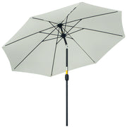 EasyComfort Ombrellone da Giardino Rotondo con Manovella e Inclinabile a 3 Livelli, Ø265x240 cm, Crema