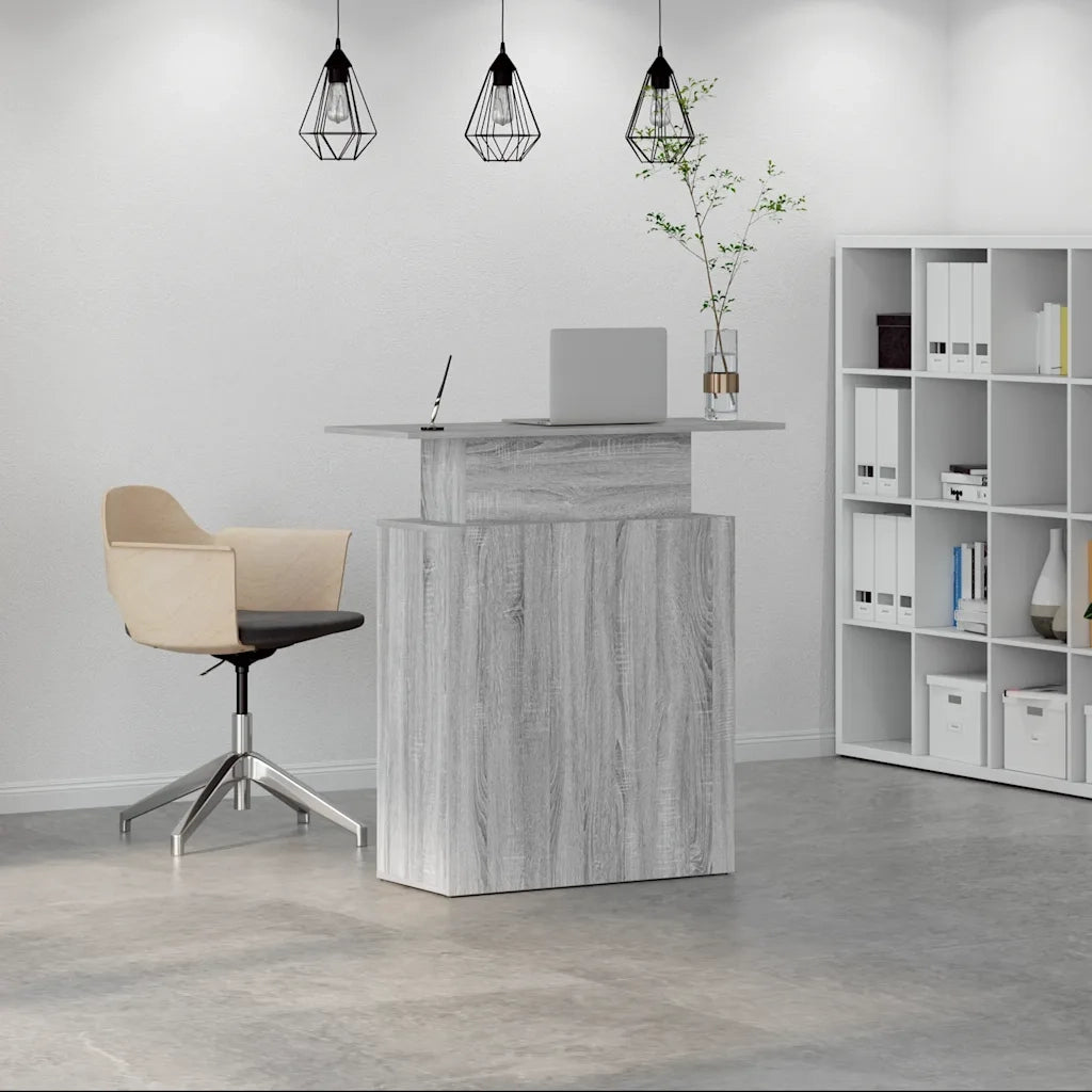 vidaXL Banco Reception Grigio Sonoma 100x40x104 cm Legno Multistrato