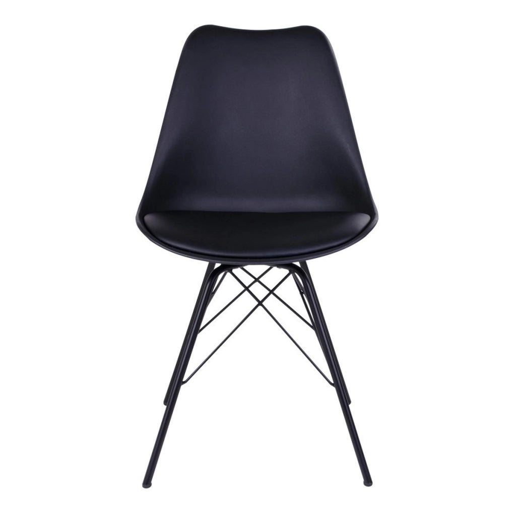 Set di 2 Sedie Oslo, Nero, Similpelle, 55x48x84 cm