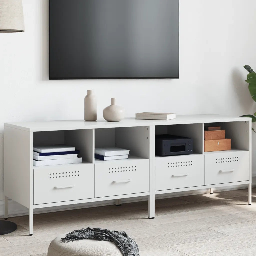 Mobili TV 2pz Bianchi 68x39x50,5 cm in Acciaio 843053
