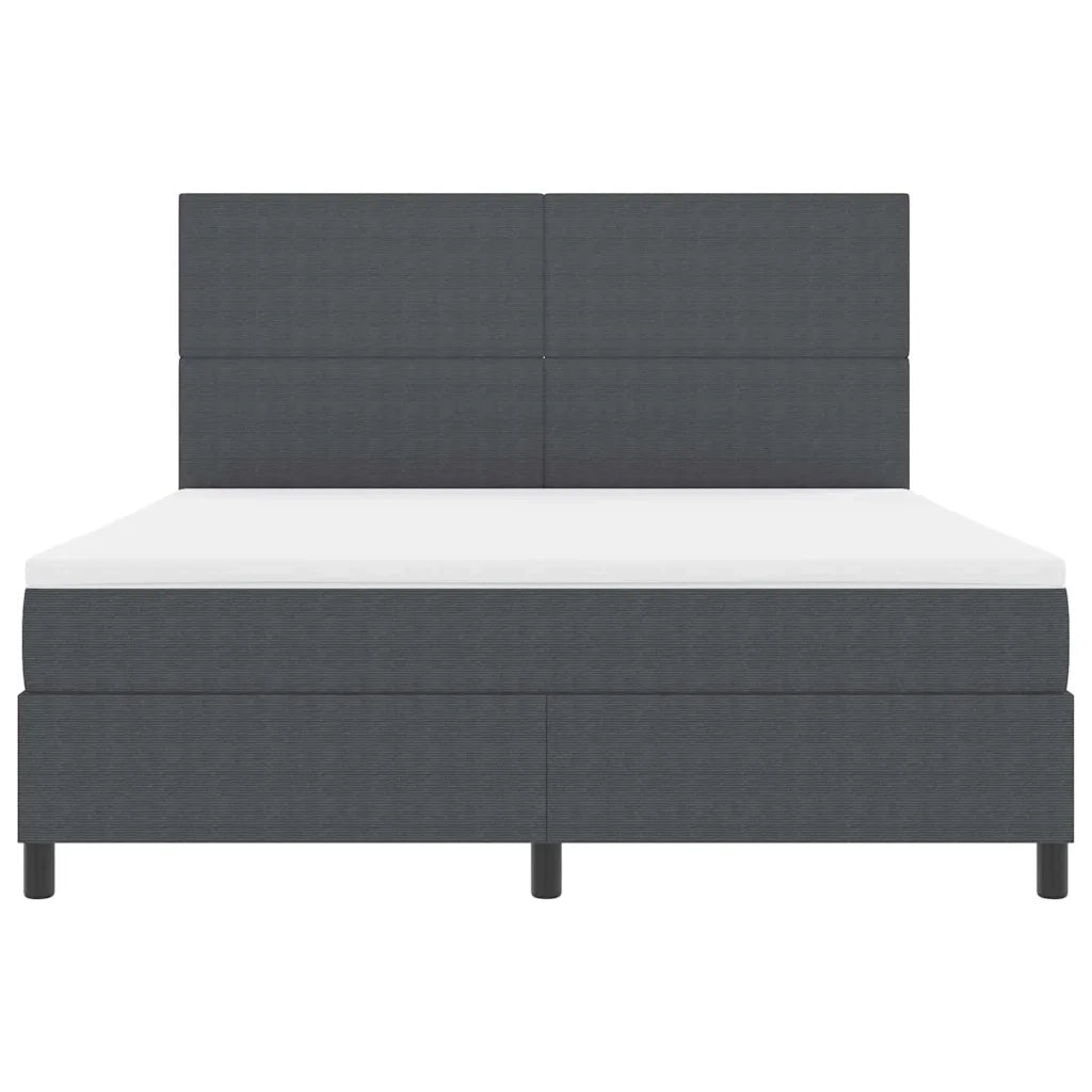 Letto a molle con testiera Grigio Scuro e Bianco 180 x 200 cm 3337568