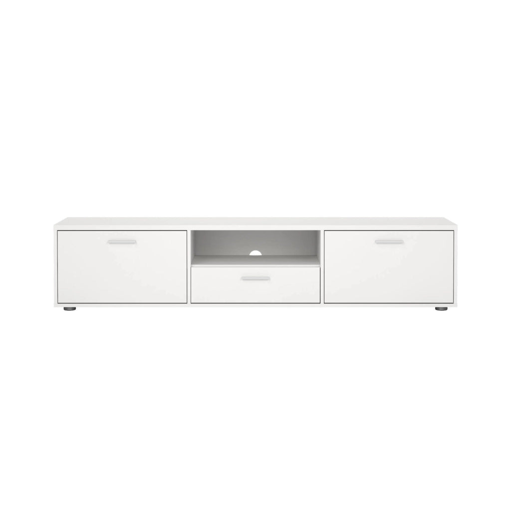 Mobile porta TV Giaele, Credenza da soggiorno, Armadio basso per TV, Base parete attrezzata, 177x40 h38 cm, Bianco