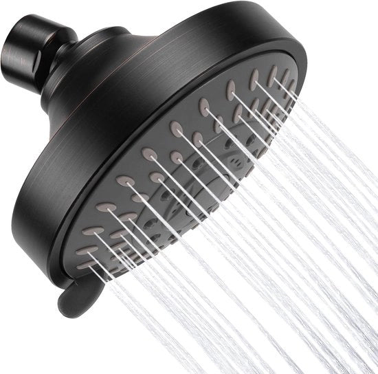 Douchekop 5-stand, alta pressione, per un'esperienza rilassante sotto la doccia, 10,2 cm, produce una potente getto, anche con bassa pressione dell'acqua, finitura in ottone a cera di oliva.