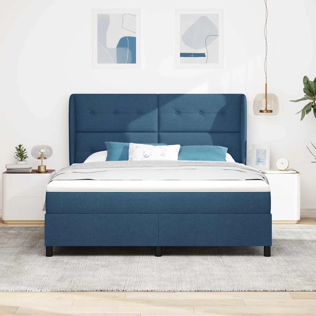 Letto a molle con materasso Blu 180 x 200 cm Tessuto 3340584