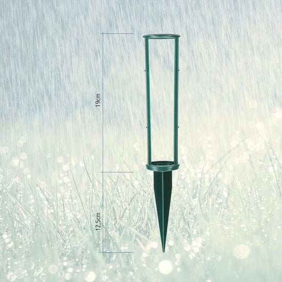 Misuratore di pioggia 24 x 8 cm con gabbia in plastica - Misuratore di pioggia per la quantificazione esatta dell'acqua nella giardino, serra e agricoltura - Misuratore di pioggia per outdoor e connessione esterna