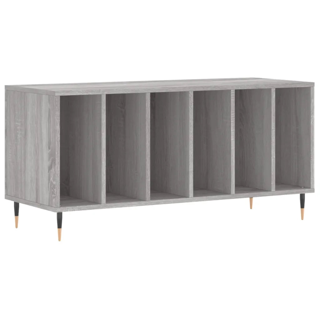 Mobile Porta Dischi Grigio Sonoma 100x38x48cm Legno Multistrato 831746