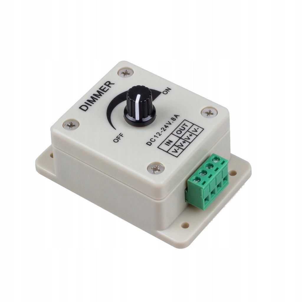 Dimmer Manuale LED 12V 8A 96W – Controllo Precisione Luminosità | Compatibile con Strisce LED 12V/24V