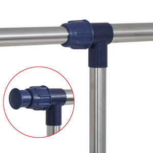 Porta Abiti Regolabile in Acciaio 165x44x150 cm Argento 245625