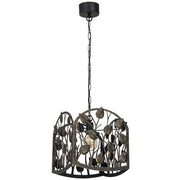 Lampada sospensione Blatt 1xE27 nera metallo Luminex