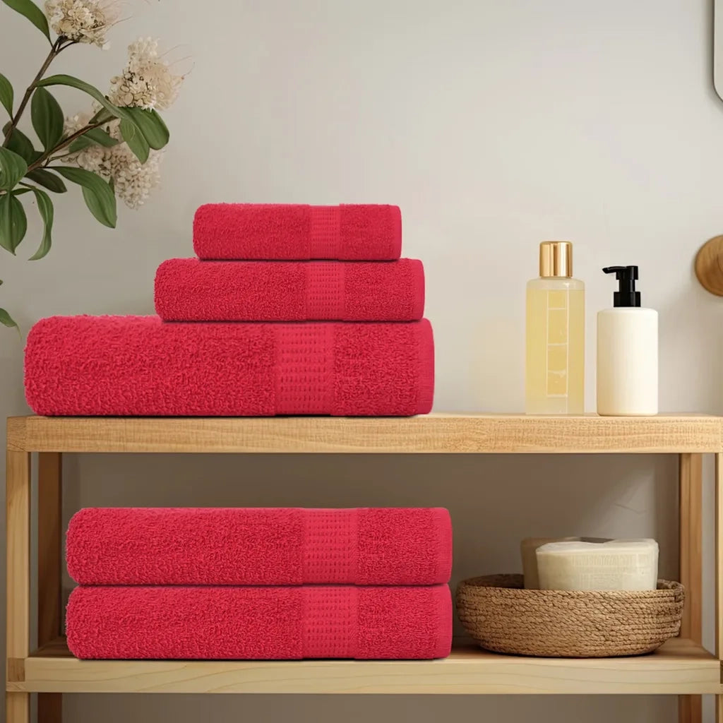 Asciugamani da doccia FROGN 10 pezzi Rosso 70x140 cm 360 g/m2